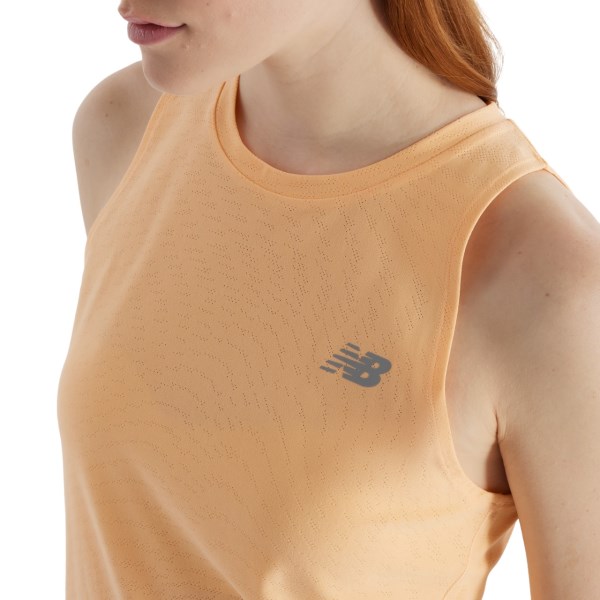 New Balance Jacquard Slim Womens Running Tank Top - Peach Blo