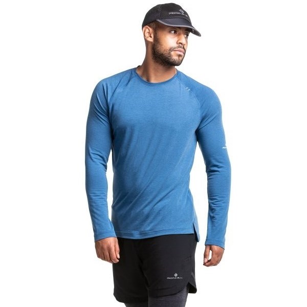 Men's Long Sleeve T Shirt - Grey Marl - Community Clothing
