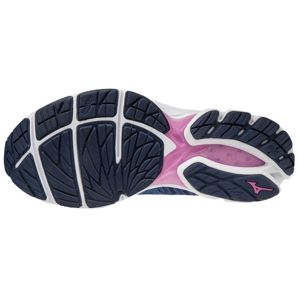 Mizuno Wave Rider Waveknit 3 - Womens Running Shoes - Dazzling Blue/Ultramarine/Rose Bud