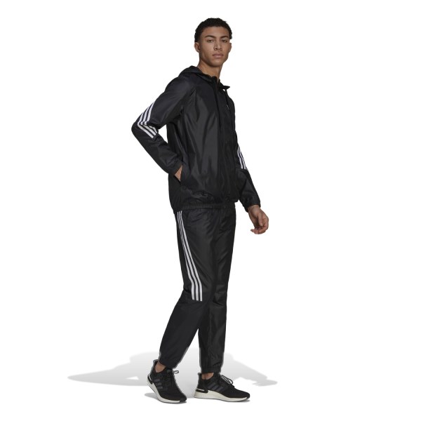Adidas Sportswear Mens Hooded Tracksuit Set - Triple Black