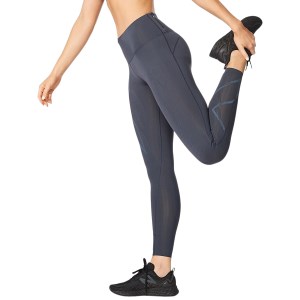 2XU Light Speed Mid-Rise Womens Compression Tights - India Ink/Ink Reflective