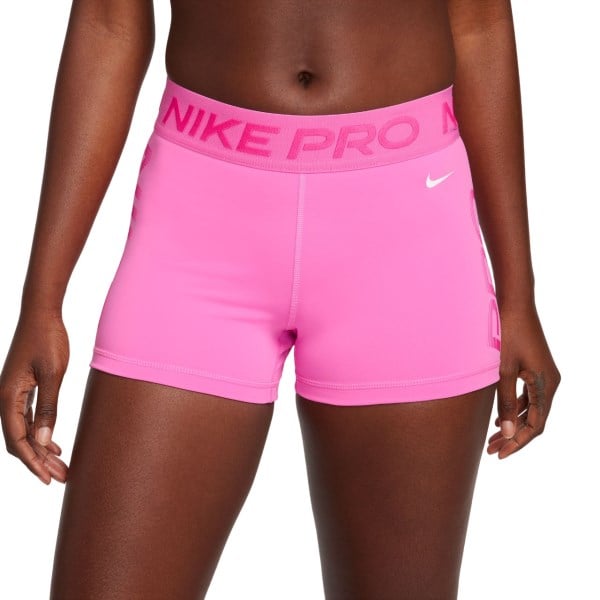 Nike Pro 3 Inch Graphic Womens Training Shorts - Playful Pink/Alchemy Pink/White
