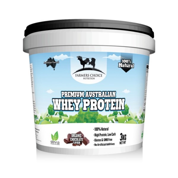 Farmers Choice 100% Natural Whey Protein Concentrate - 3kg - 100 Serves