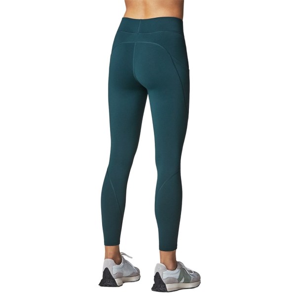 Running Bare Flex Zone Full Length Womens Thermal Training Tights - Deep Teal