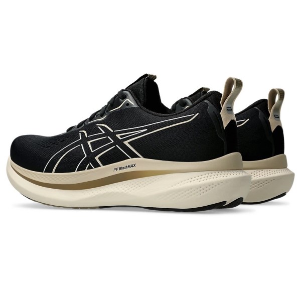 Asics GlideRide Max - Mens Running Shoes - Black/Oatmeal