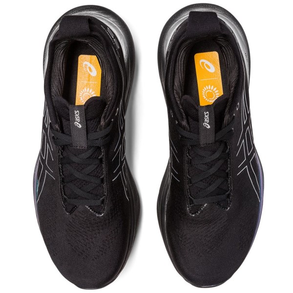 Asics Gel Nimbus 25 Platinum - Mens Running Shoes - Black/Pure Silver ...