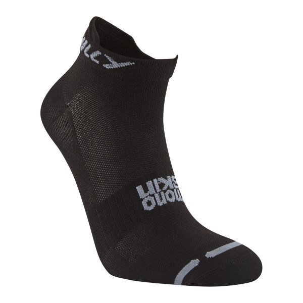 Hilly Lite Socklet - Running Socks - Black/Grey