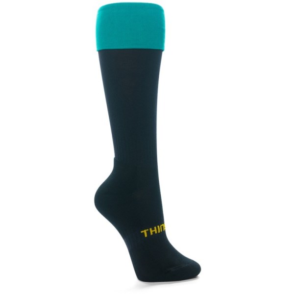Thinskins Technical Football Socks - Black/Teal Top