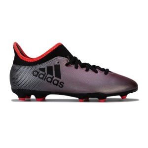 Adidas X 17.3 Firm Ground - Kids Football Boots - Grey/Black/Coral