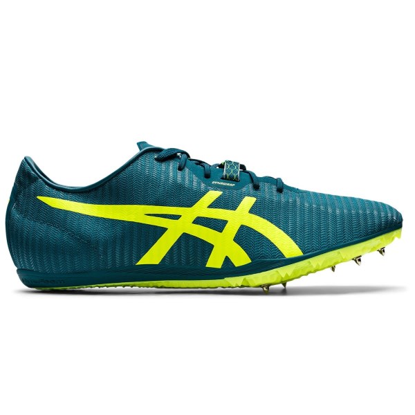 Asics Cosmoracer MD 2 - Mens Middle Distance Track Spikes - Velvet Pine/Safety Yellow