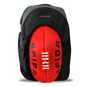Sfida Football Kids Backpack Bag - Black/Red