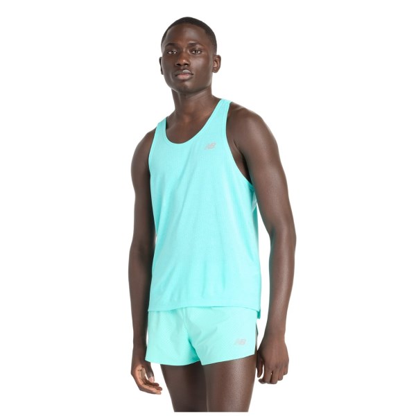 New Balance Mens Running Athletics Singlet - Cyber Jade