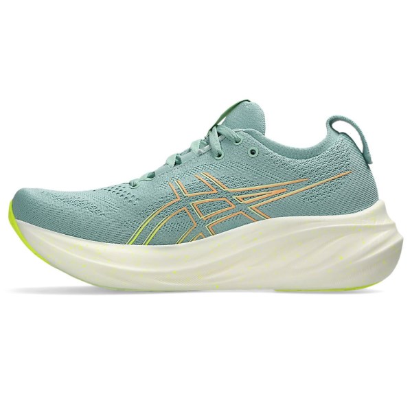 Asics Gel Nimbus 26 - Womens Running Shoes - Light Celadon/Safety Yellow