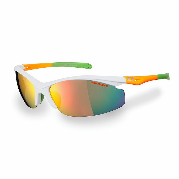 Sunwise Peak Sports Sunglasses - White/Orange/Green