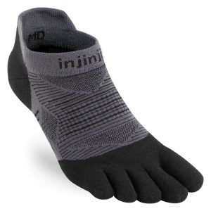 Injinji Run Original Weight No-Show Running Socks - Black