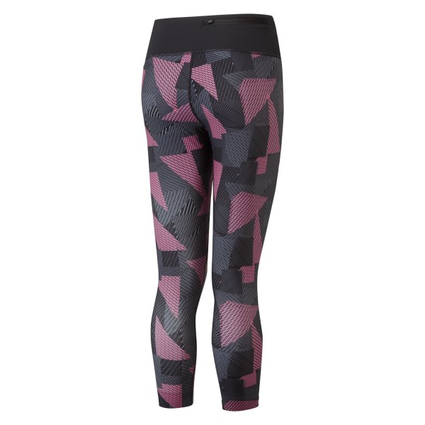 Ronhill Life Womens Training Crop Tights - Black/Hot Pink Laser
