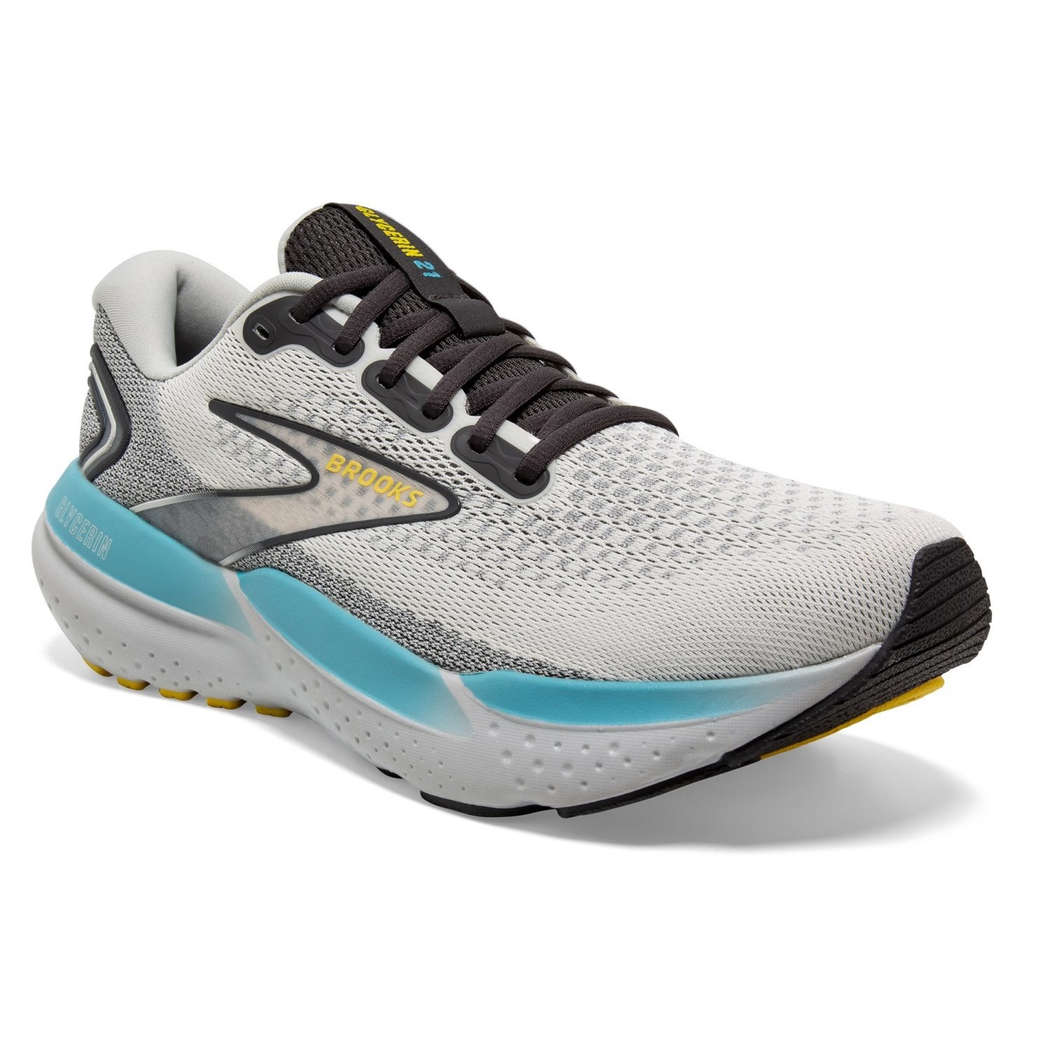 Brooks Glycerin 21 - Mens Running Shoes - Coconut/Forged Iron/Yellow ...