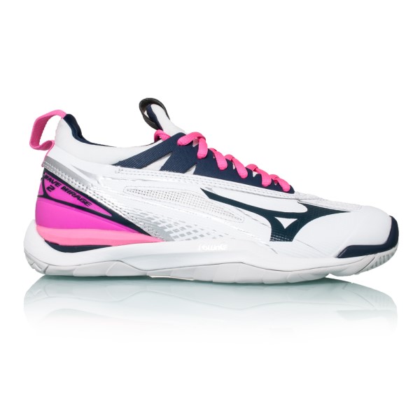 Mizuno Wave Mirage 2 - Womens Netball Shoes - White/Pink/Navy