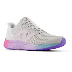 New Balance Fresh Foam Arishi v4 Lace - Kids Running Shoes - Grey Matter/Pink/Lilac Glo