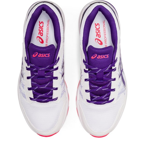 Asics Gel Netburner Professional 3 GS - Kids Netball Shoes - White/Gentry Purple
