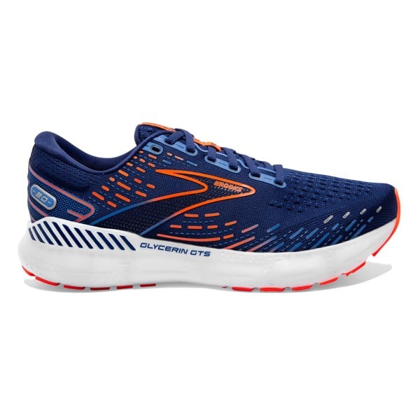 Brooks Glycerin GTS 20 - Mens Running Shoes - Blue Depths/Palace Blue/Orange