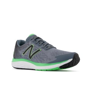New Balance Fresh Foam 680v7 - Mens Running Shoes - Ocean Grey/Black/Vibrant Spring