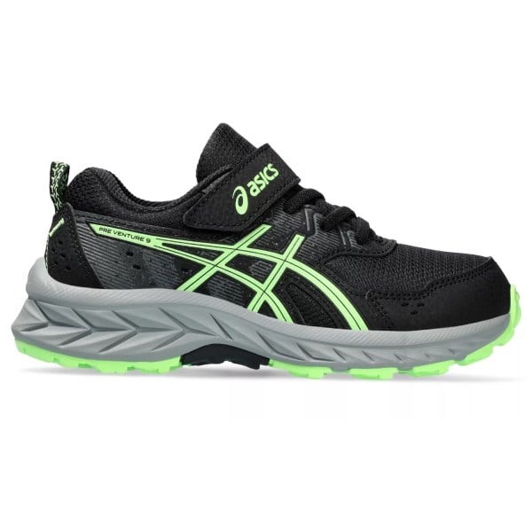 Asics Gel Venture 9 PS - Kids Trail Running Shoes - Black/Illuminate Green