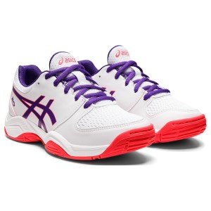 Asics Gel Netburner 20 GS - Kids Netball Shoes - White/Gentry Purple