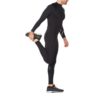 2XU Ignition Thermal Mens Compression Long Sleeve Top - Black/Silver