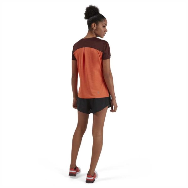 On Running Performance-T Womens Running T-Shirt - Mulberry/Spice