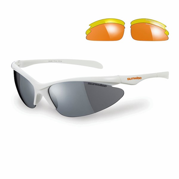 Sunwise Thirst Sports Sunglasses + 3 Lens Sets - White