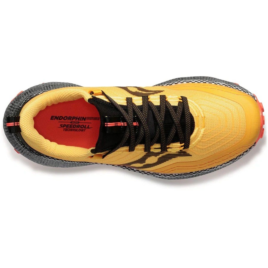 Saucony Endorphin Trail Mens Trail Running Shoes - VIZI Gold/VIZI Red ...