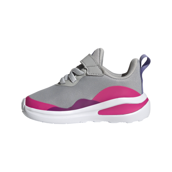 Adidas FortaRun Elastic Lace Top Strap - Toddler Running Shoes - Grey Two/White/Shocking Pink