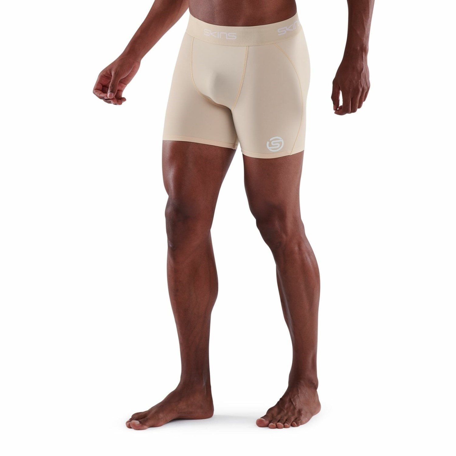  Skins Men's A400 Compression 1/2 Tights/Shorts, White
