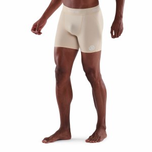 Skins Series-1 Mens Compression Shorts - Beige
