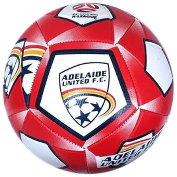 A-League Adelaide United Soccer Ball - Size 5 - Red/White/Navy