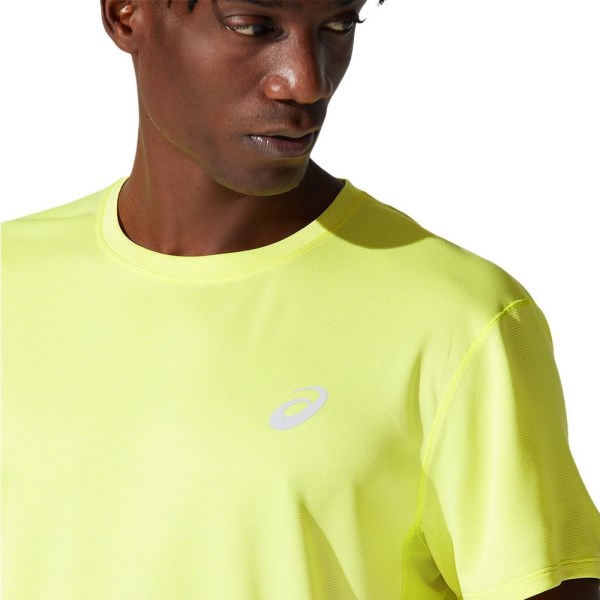 Asics Silver Mens Short Sleeve Running T-Shirt - Sour Yozu
