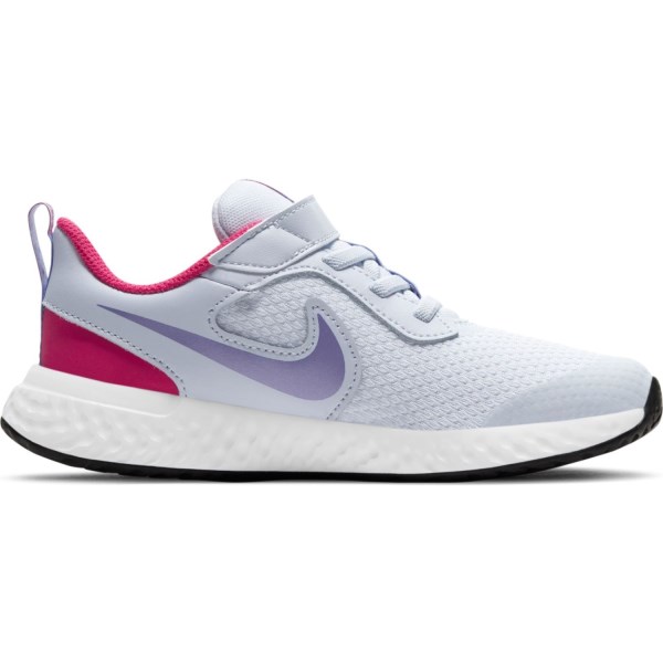 Nike Revolution 5 PSV - Kids Running Shoes - Football Grey/Purple Pulse/Fireberry