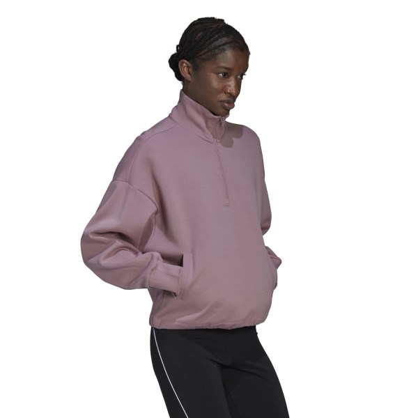Adidas Sportswear Future Icons Quarter Zip Womens Sweatshirt - Magic Mauve