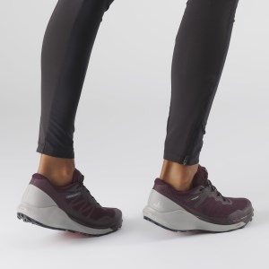 Salomon Sense Ride 3 - Womens Trail Running Shoes - Wine Tasting/Alloy/Burnt Coral