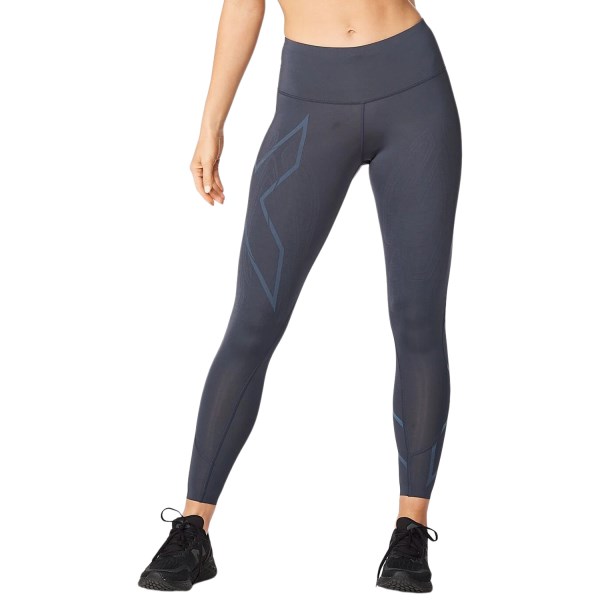 2XU Light Speed Mid-Rise Womens Compression Tights - India Ink/Ink Reflective