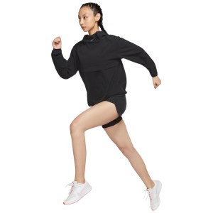 Nike Run Division Packable Pullover Womens Running Jacket - Black/Bright Crimson
