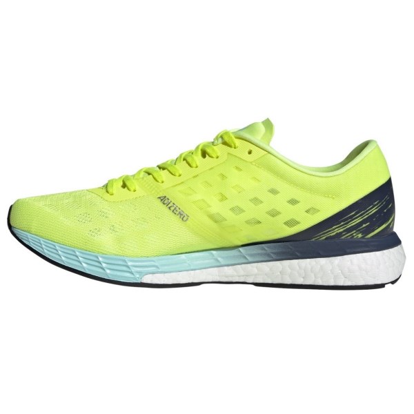 Adidas Adizero Boston 9 - Mens Running Shoes - Solar Yellow/Core Black/Clear Aqua