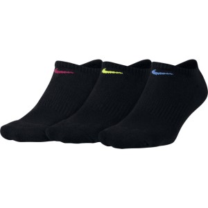 Nike Everyday Cushion Womens No-Show Socks - 3 Pack - Black/Multi