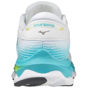 Mizuno Wave Sky 5 - Womens Running Shoes - Triple White/Blue Curacao