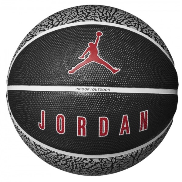 Jordan Playground 8P Indoor/Outdoor Basketball - Size 7 - Wolf Grey/Black/White/Varsity Red