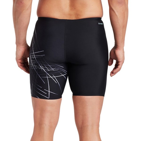 Zoggs Ecolast+ Etch Mid Mens Swimming Jammer - Black