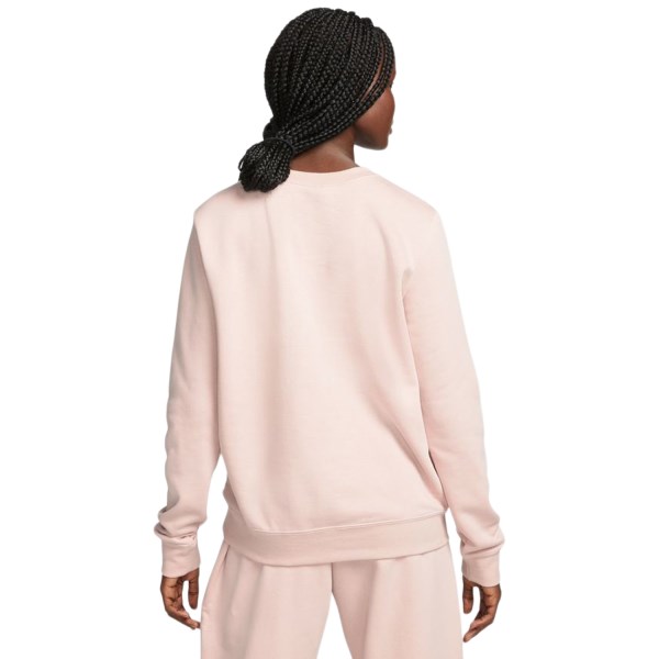 Nike Sportswear Club Fleece Logo Crew Womens Sweatshirt - Pink Oxford/White