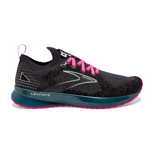 Brooks Levitate StealthFit 5 - Womens Running Shoes - Black/Blue/Pink