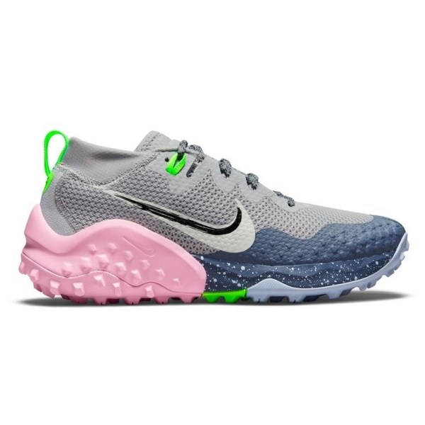 Nike Wildhorse 7 - Womens Trail Running Shoes - Wolf Grey/Barely Green/Diffused Blue